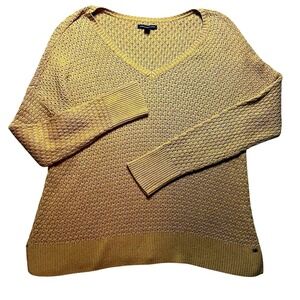 American‎ Eagle Mustard Yellow Long Sleeve Knit Shirt Women's XL